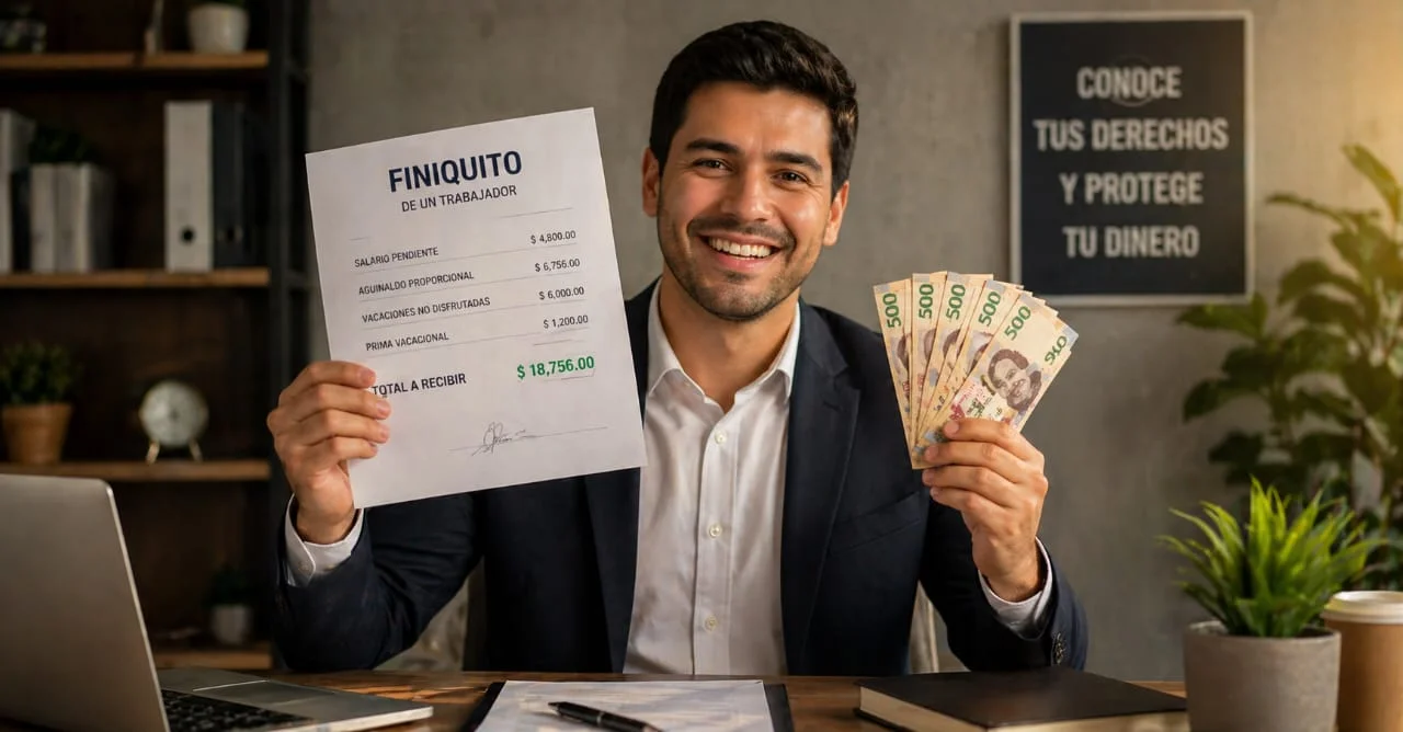 Ejemplo de finiquito en México con cálculo de aguinaldo, vacaciones y prima vacacional