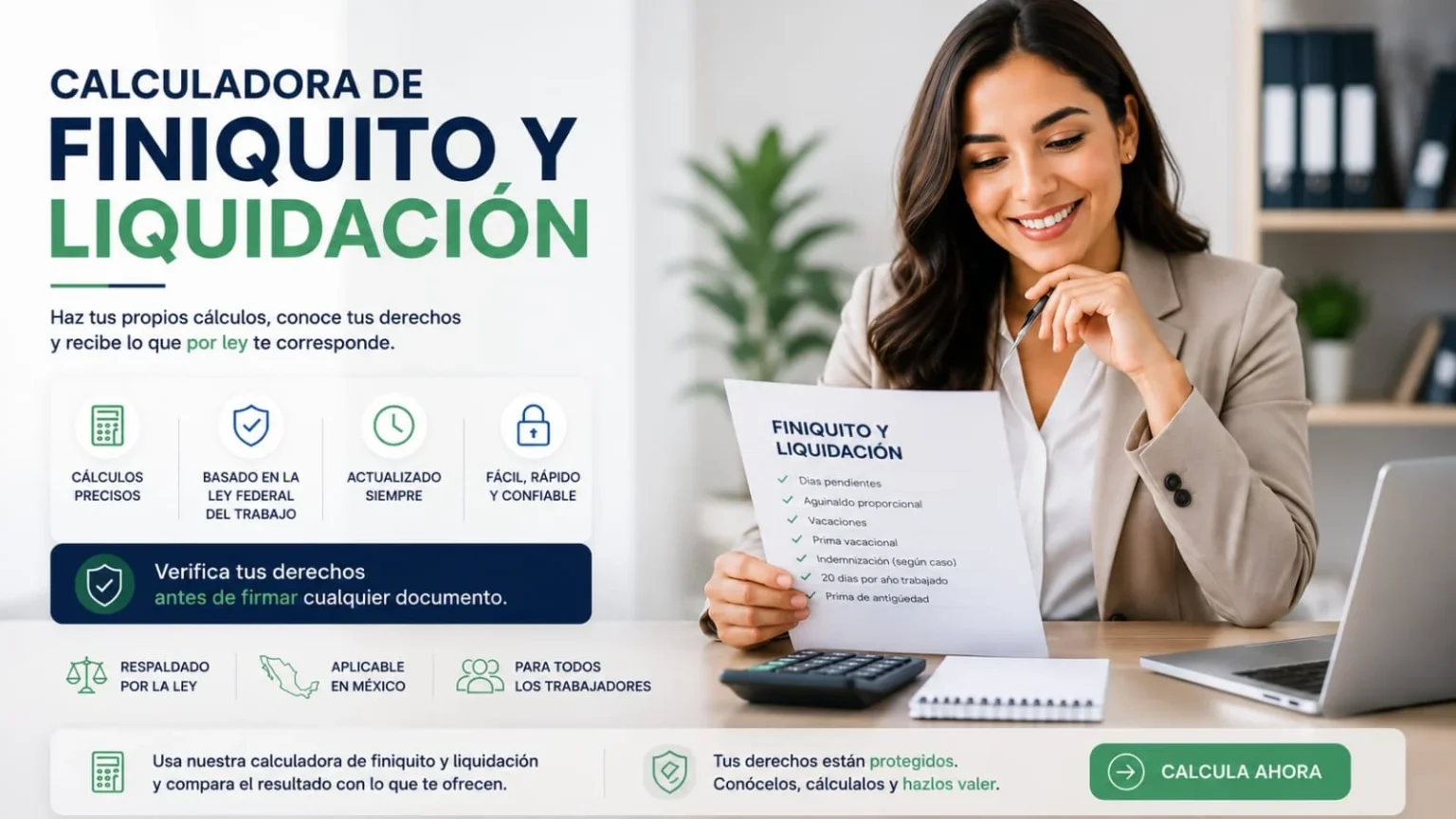 Calculadora de finiquito y liquidación en México